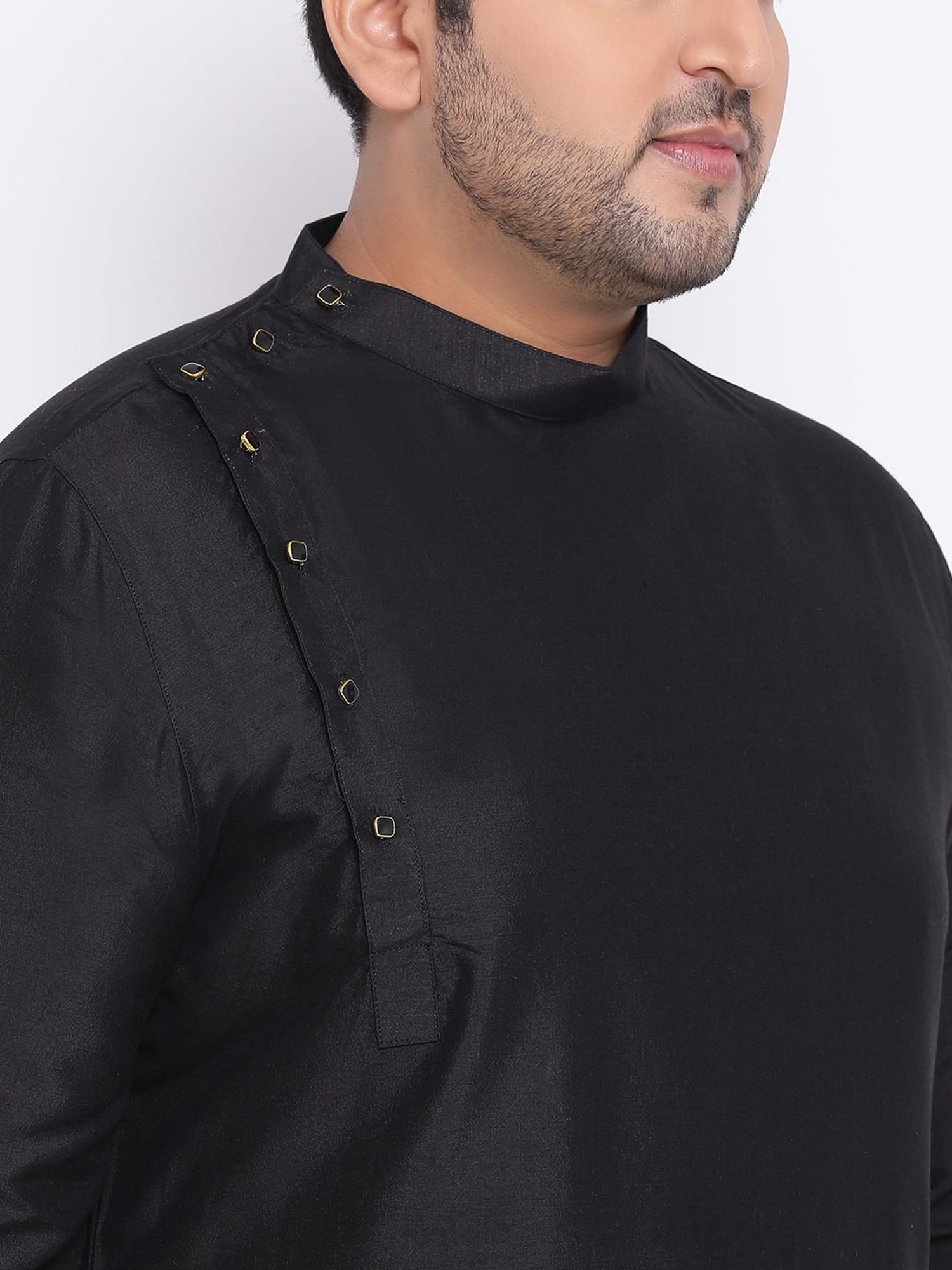 KISAH PLUS Black & Red Regular Fit Kurta Bottom Set