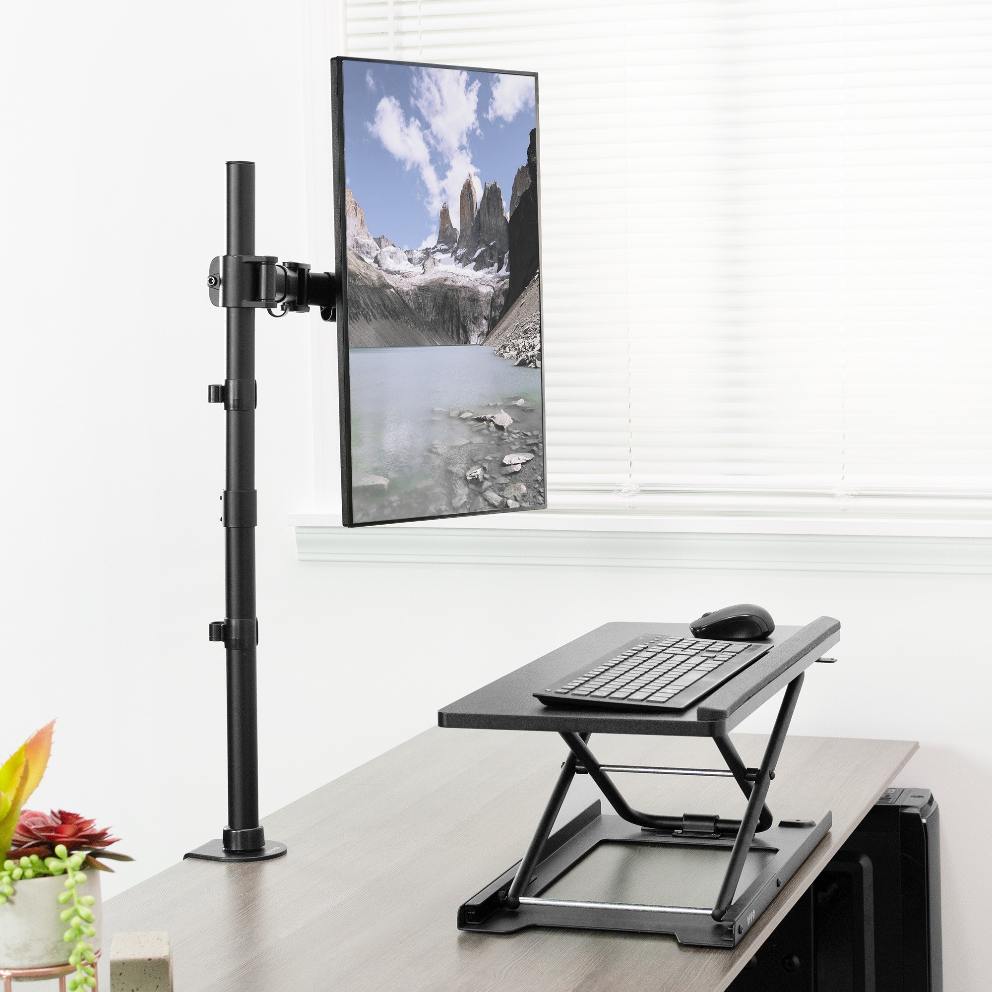 VIVO Single Monitor Desk Mount Extra Tall Fully Adjustable Stand for up to 32" Screen (STAND-V001T)