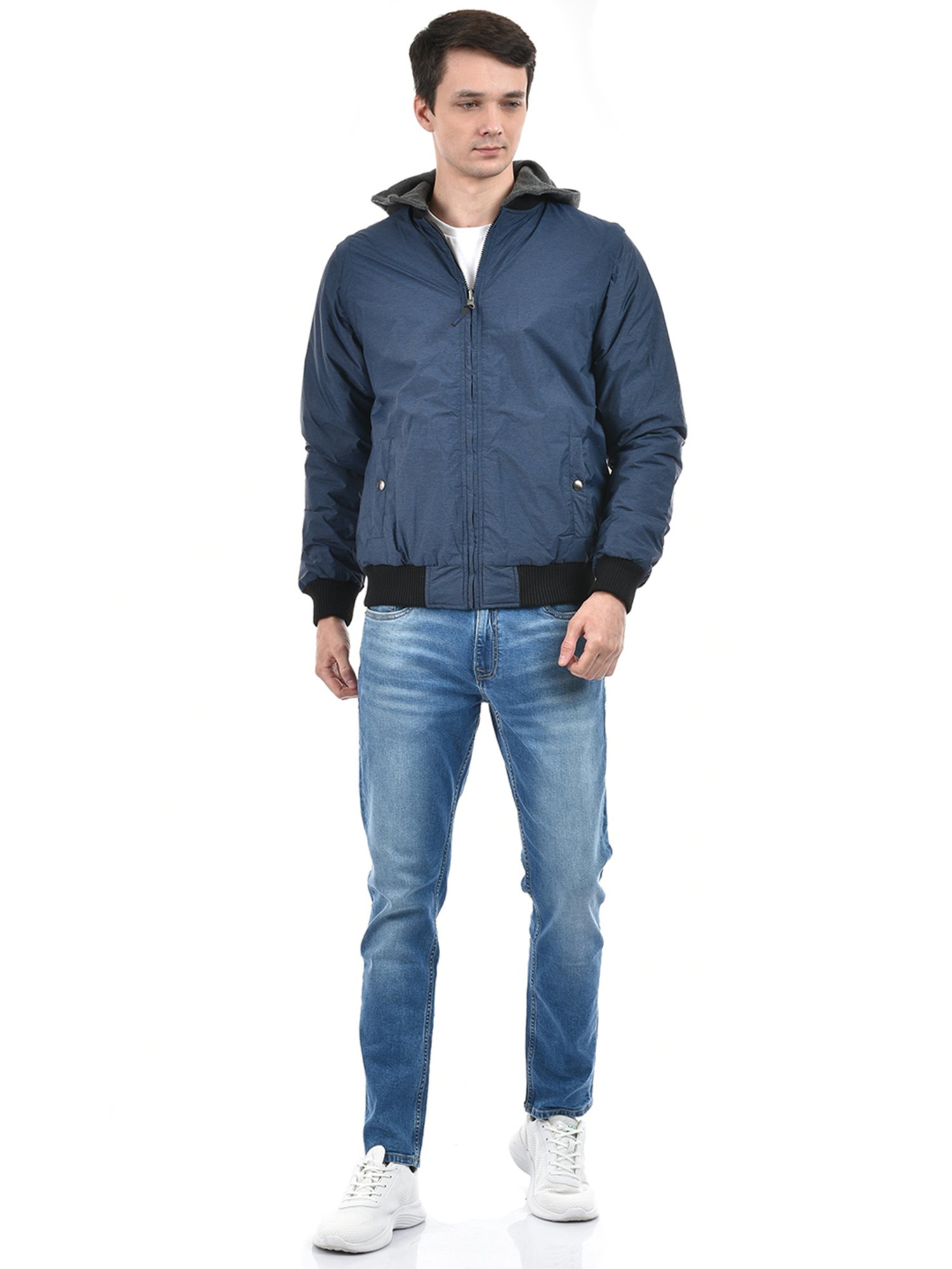 Lawman Pg3 Navy & Black Regular Fit Reversible Jacket