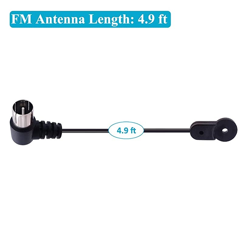 75 Ohm FM Antenna for Stereo Receiver Indoor FM Radio Antenna F Type Male Plug Connector Adapter Coax Coaxial Cable FM Antenna for AV Home Theater Amplifier