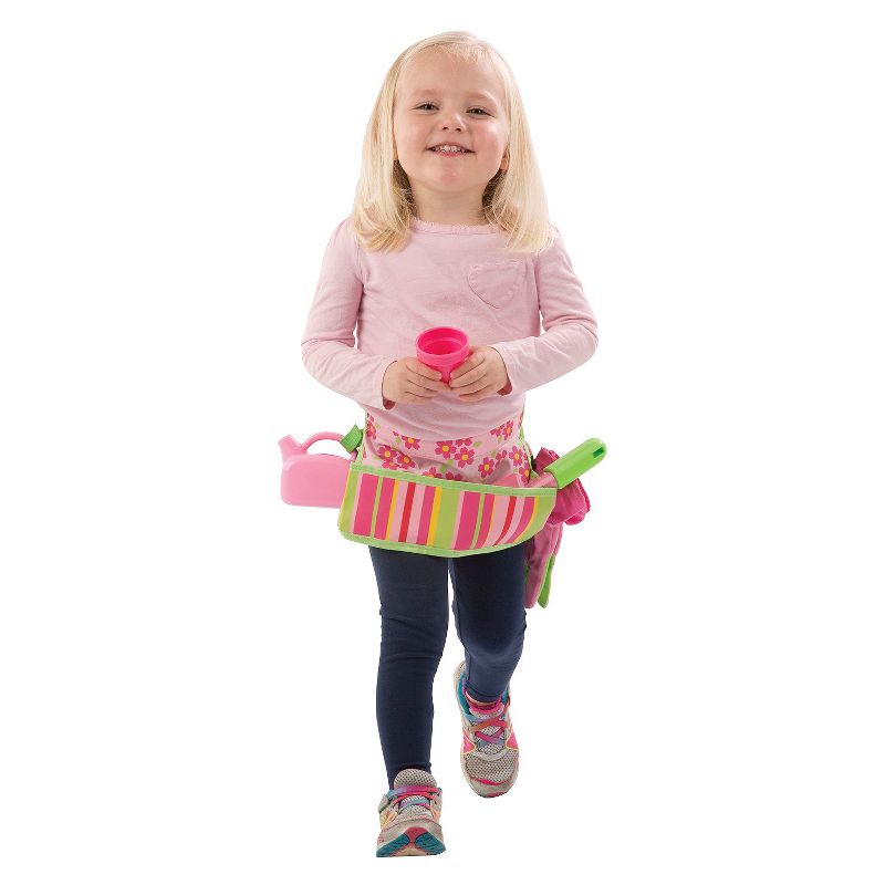 Melissa & Doug Sunny Patch Blossom Bright Garden Tool Belt Set With Gloves, Trowel, Watering Can, and Pot