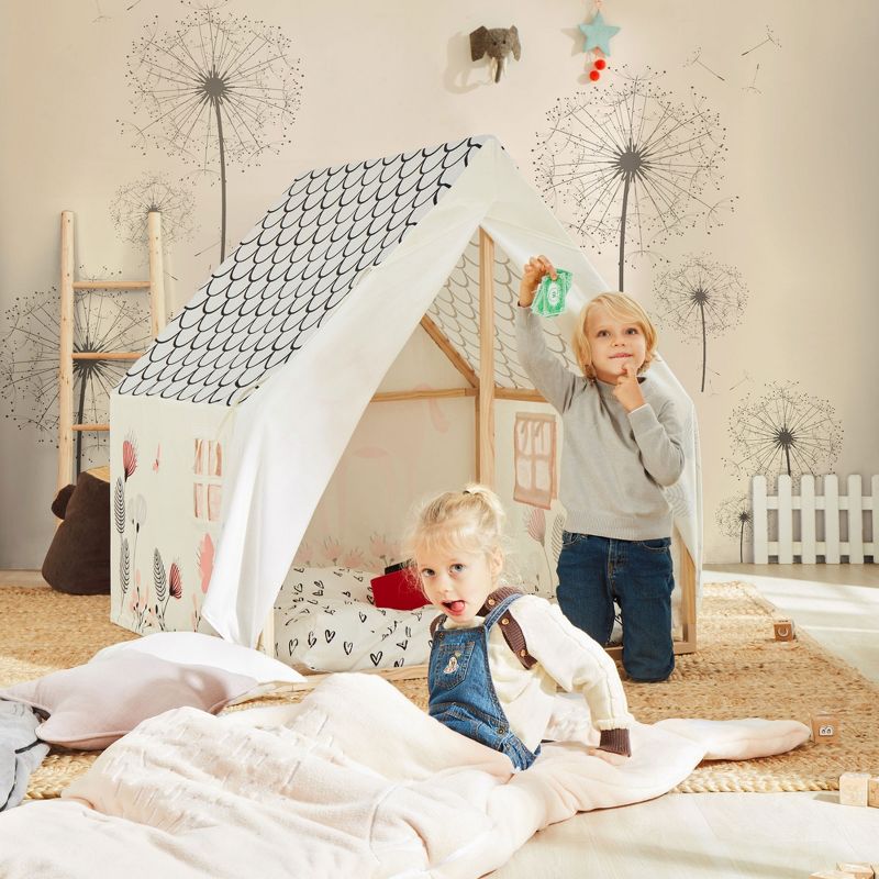 Asweets 1012100121 Indoor 43 x 43 x 49 Inch Childrens Kids Toddler Cotton Fabric Unicorn Pretend Play House Tent for Ages 3 Years Old and Older