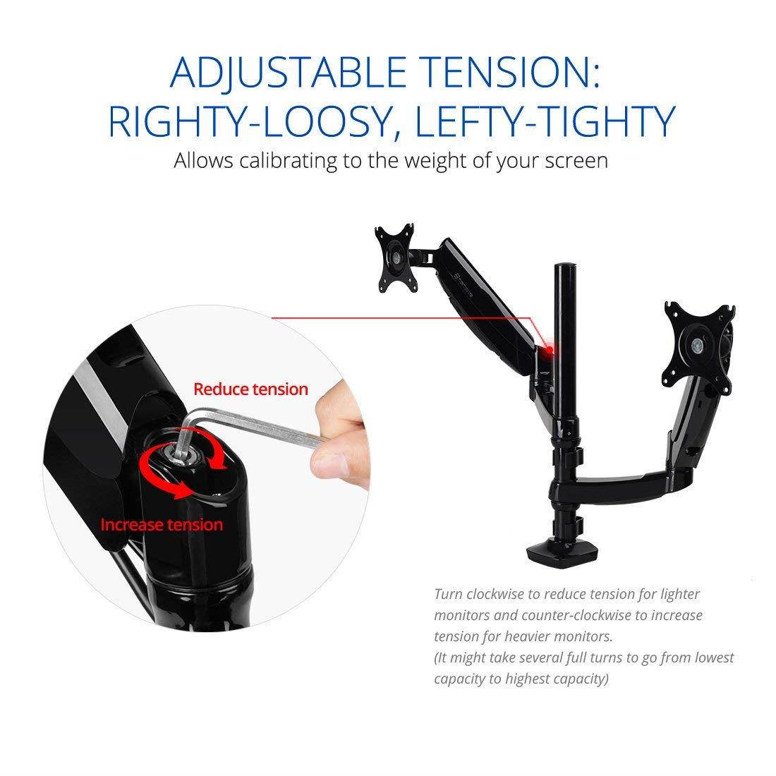 FLEXIMOUNTS Vertical Dual Monitor Mount LCD arm,Full Motion Stacking Desk mounts for 10"-27" Computer Monitor, w Clamp or Grommet Desktop Support