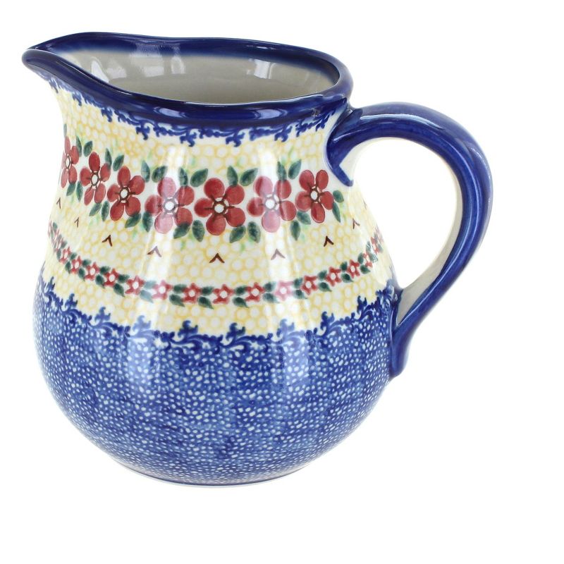 Blue Rose Polish Pottery Calico Small Pitcher