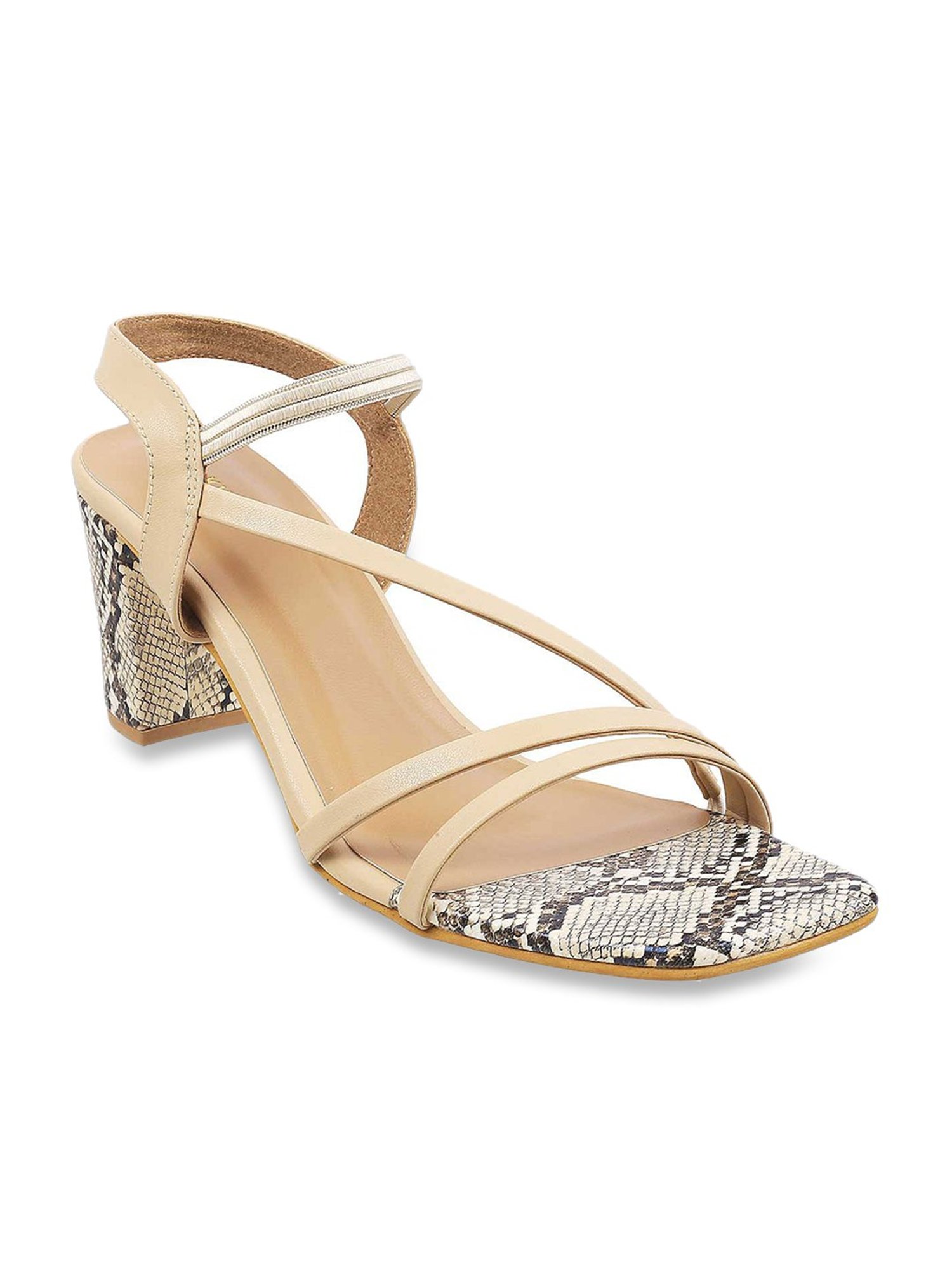 Walkway Women's Beige Ankle Strap Sandals