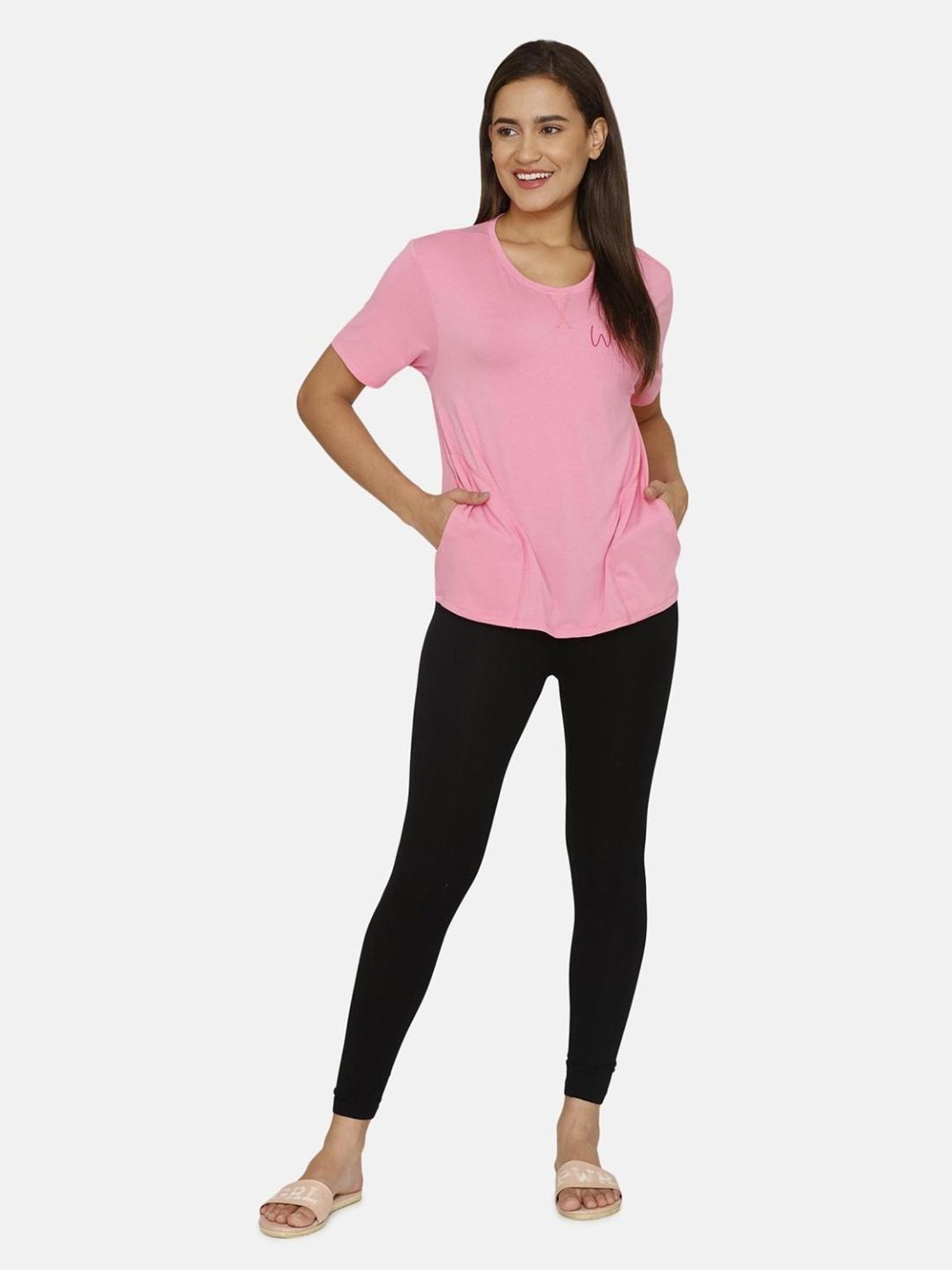 Zivame Pink Graphic Print T-shirt