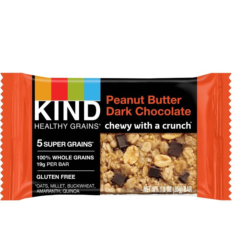 KIND Healthy Grains Peanut Butter Dark Chocolate Chunk, Gluten Free Granola Bars - 12ct
