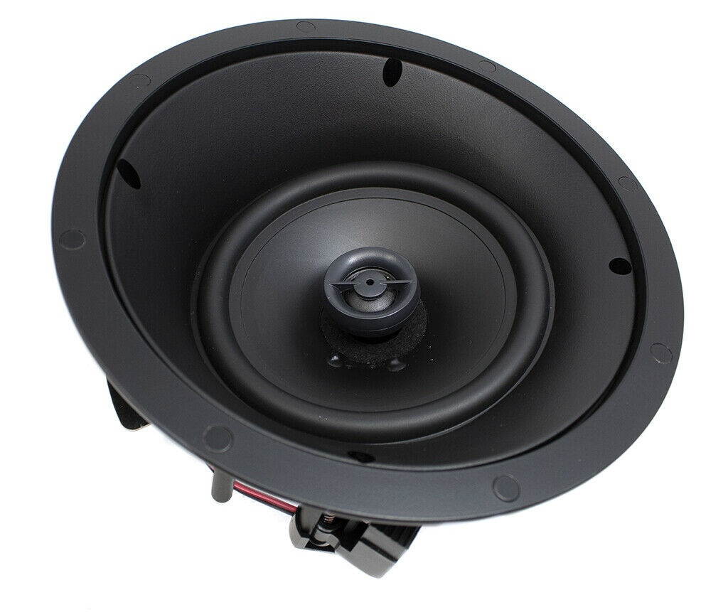 6.5" 100W Round Ceiling Tilt Angle Speaker Flush Wall Home Audio System White