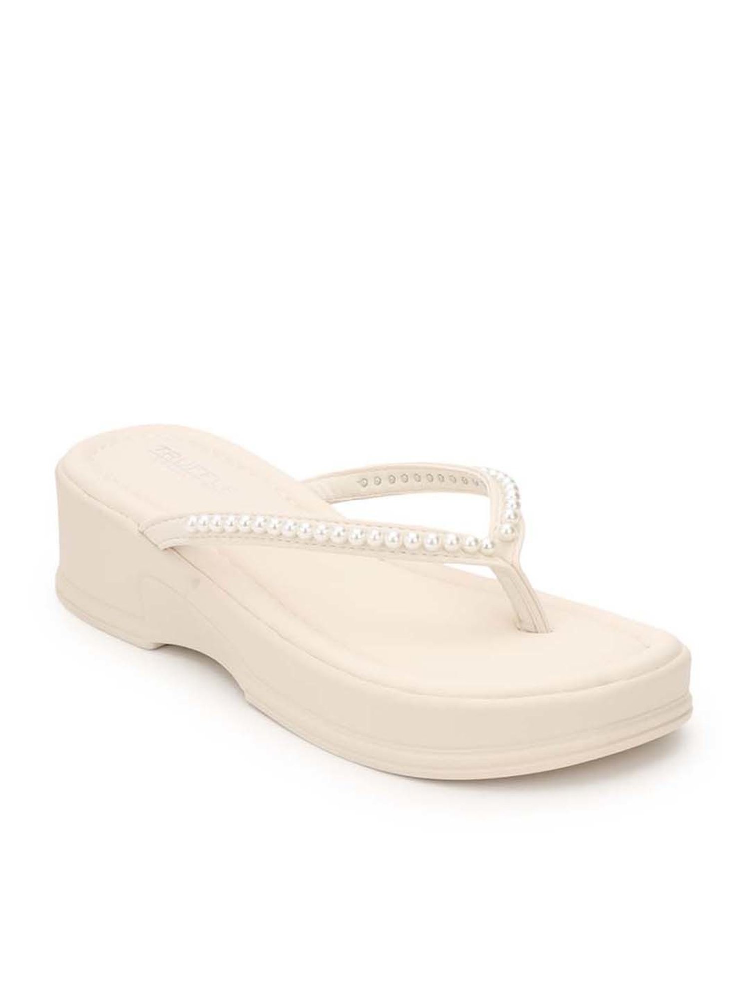 Truffle Collection Women's Beige Thong Sandals
