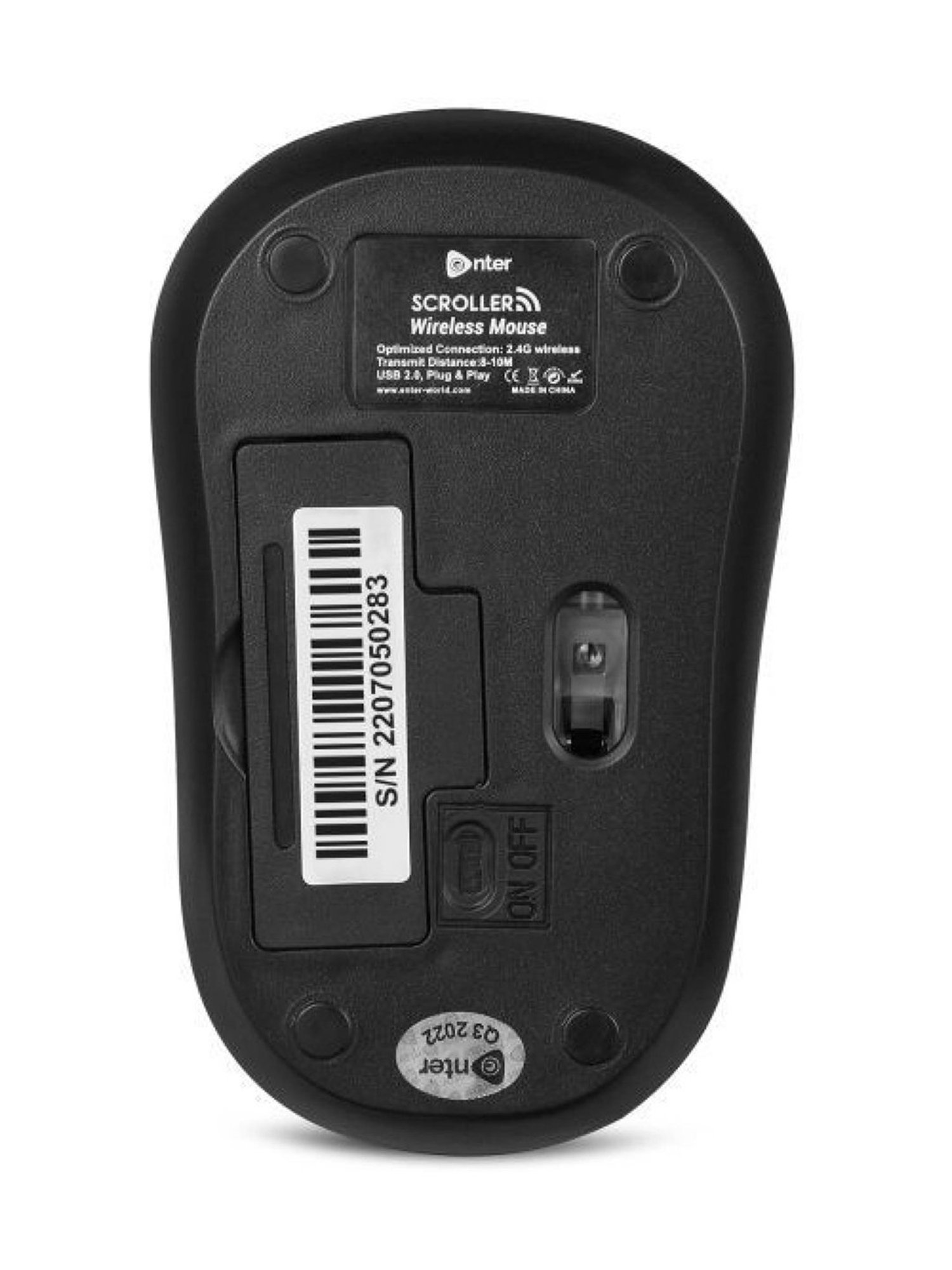 Enter Scroller Wireless Optical Mouse (2.4GHz, Black)