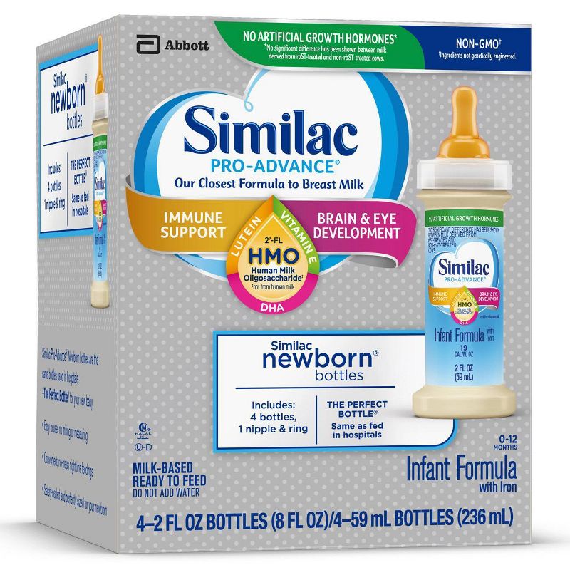 Similac Pro-Advance Non-GMO Infant Formula with Iron Bottles - 4ct/2 fl oz Each