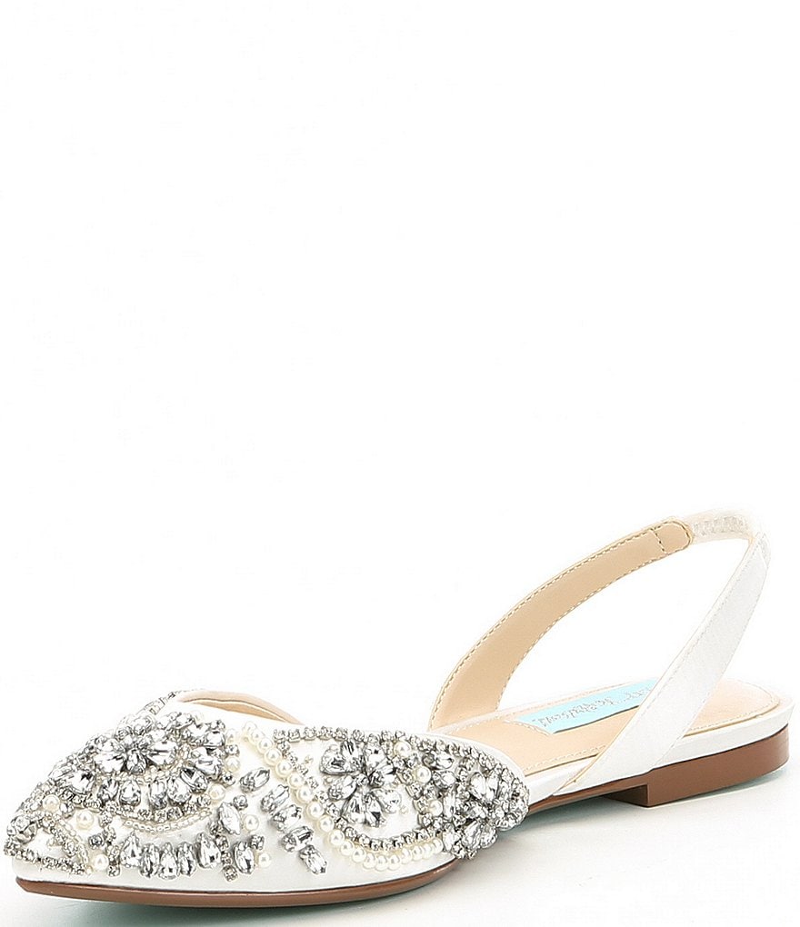Blue by Betsey Johnson Molly Rhinestone Slingback Dress Flats