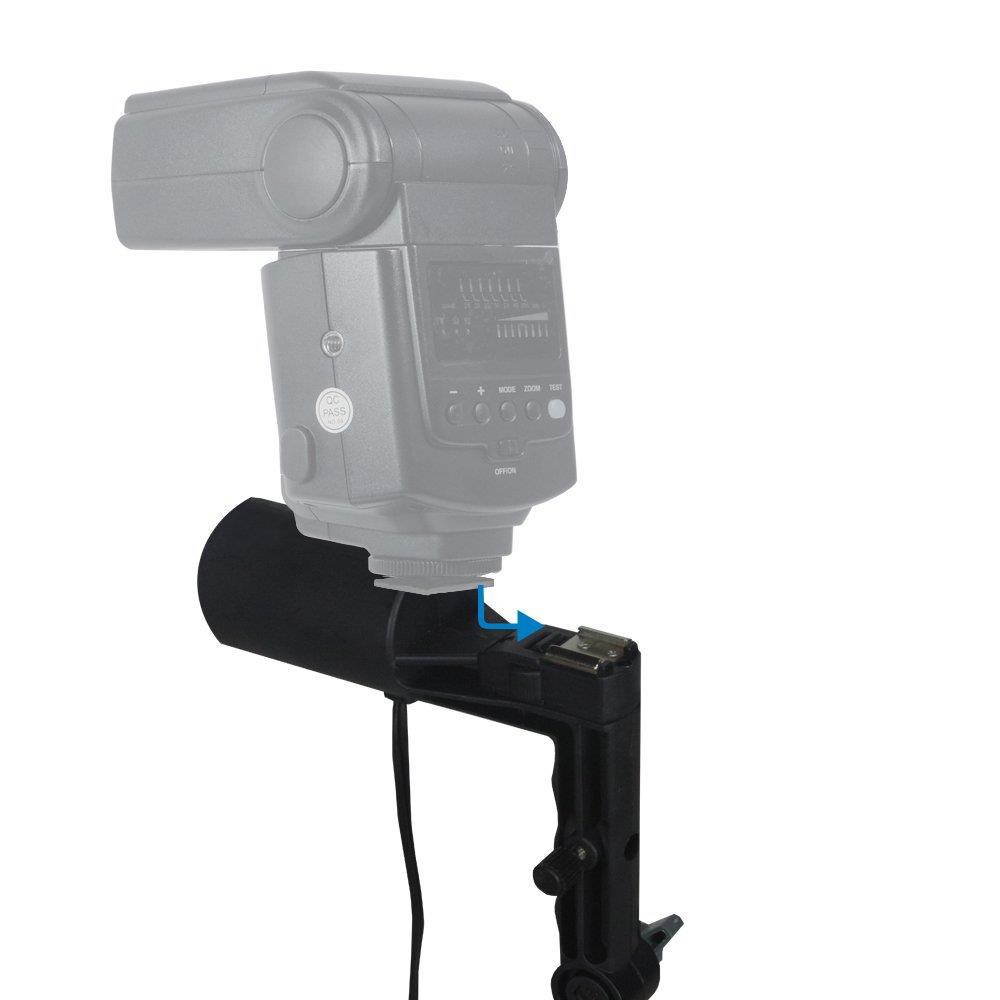 LimoStudio Single Head Photo Bulb Socket with Flash Bracket E26 / E27 Standard Base Size, Flash Lock Button, Umbrella Reflector Insert, Light Stand Tripod, Carry Bag, Photo Studio, AGG2048