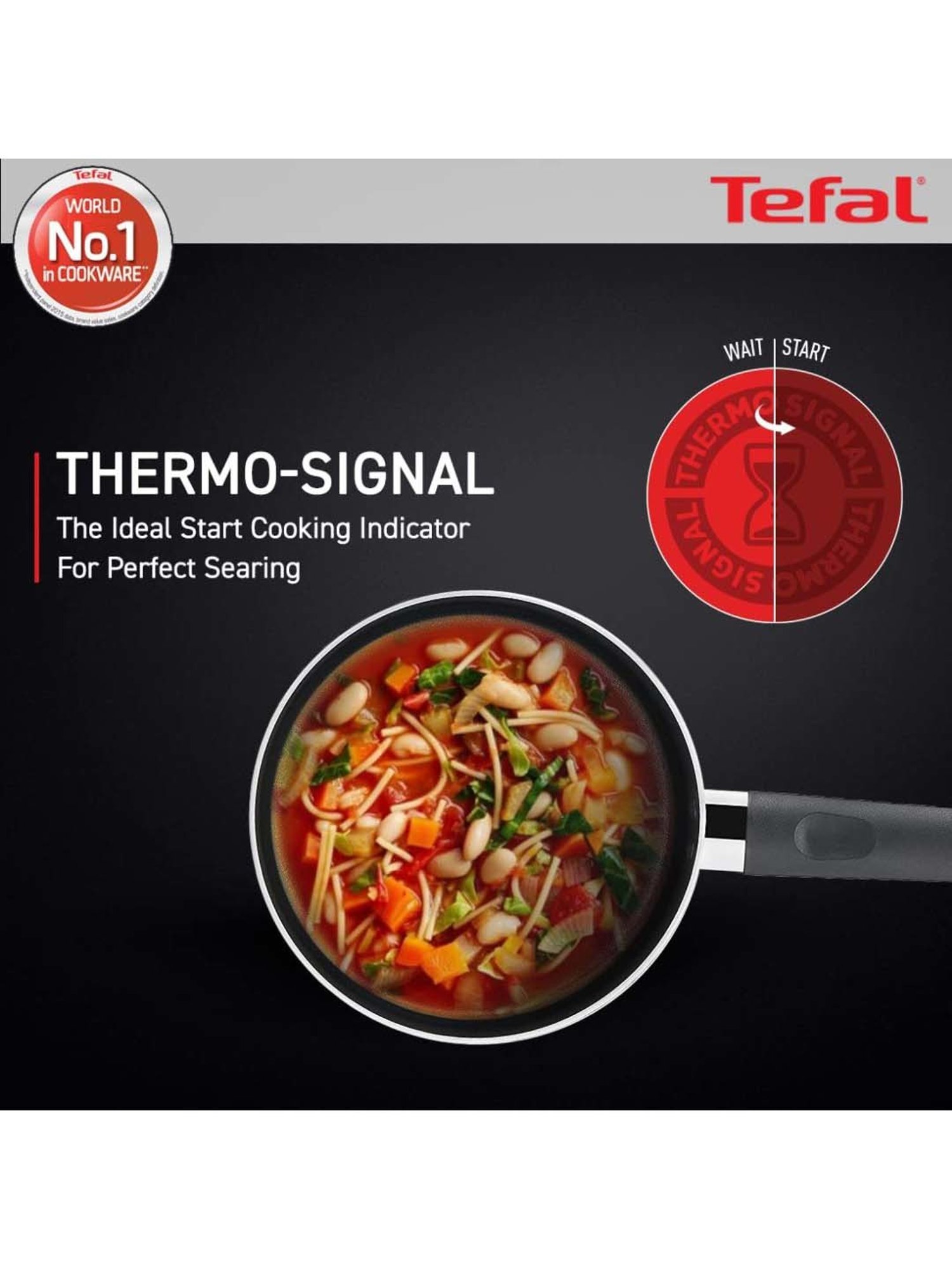 Tefal Day By Day Brown Aluminium 18 cm Non Stick Sauce Pan With Lid (1 L)
