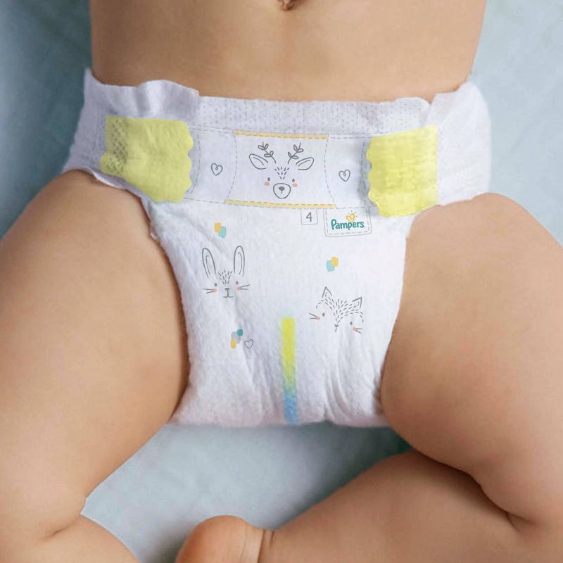 Pampers Swaddlers Disposable Diapers Size 1 - 168ct + Size 2 - 148ct & Pampers Sensitive Baby Wipes - 672ct - Bundle