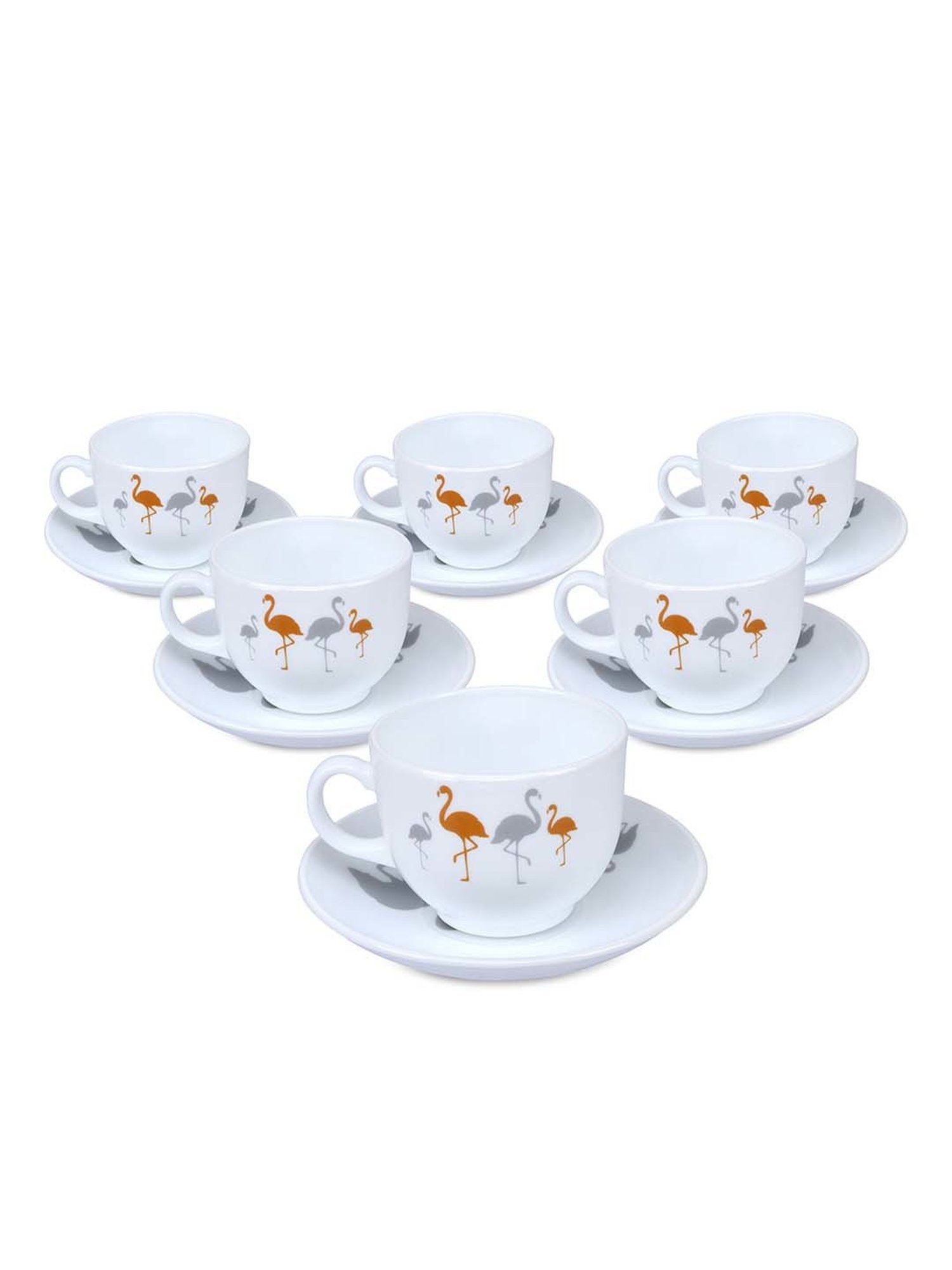 @Home Arias White 12Pcs Opalware Ornate Charms Cup & Saucer Set