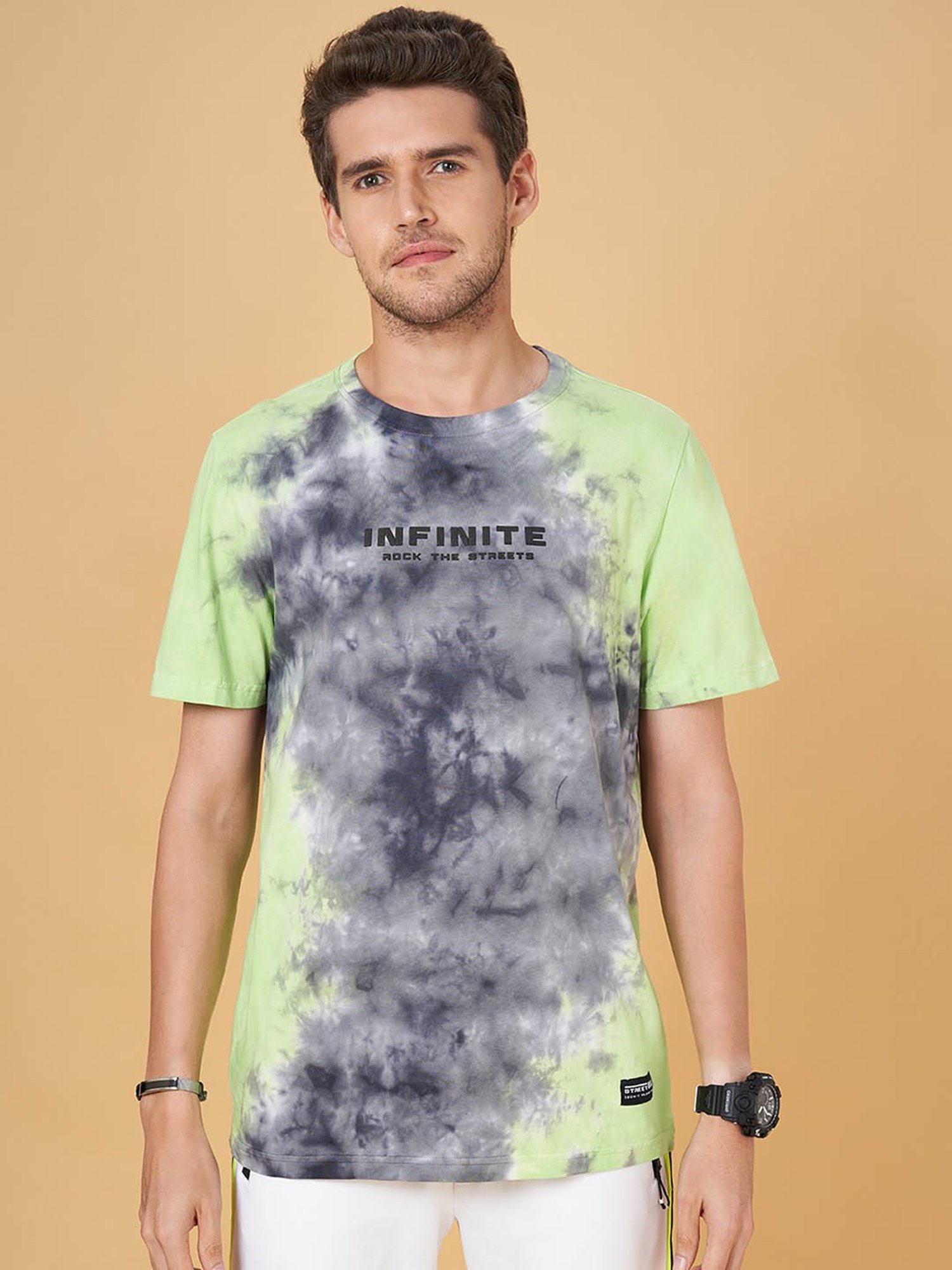 Street 808 by Pantaloons Multicolored Regular Fit Printed T-Shirt