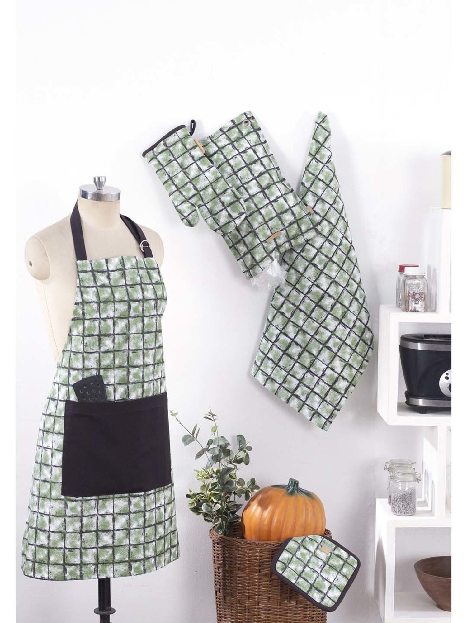 Maspar Green 100% Cotton 225 GSM Table Linen Set