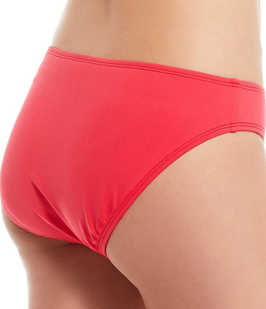 Gibson & Latimer Solid Molded Ruched Halterkini Swim Top & Classic Hipster Swim Bottom 2-Piece Set