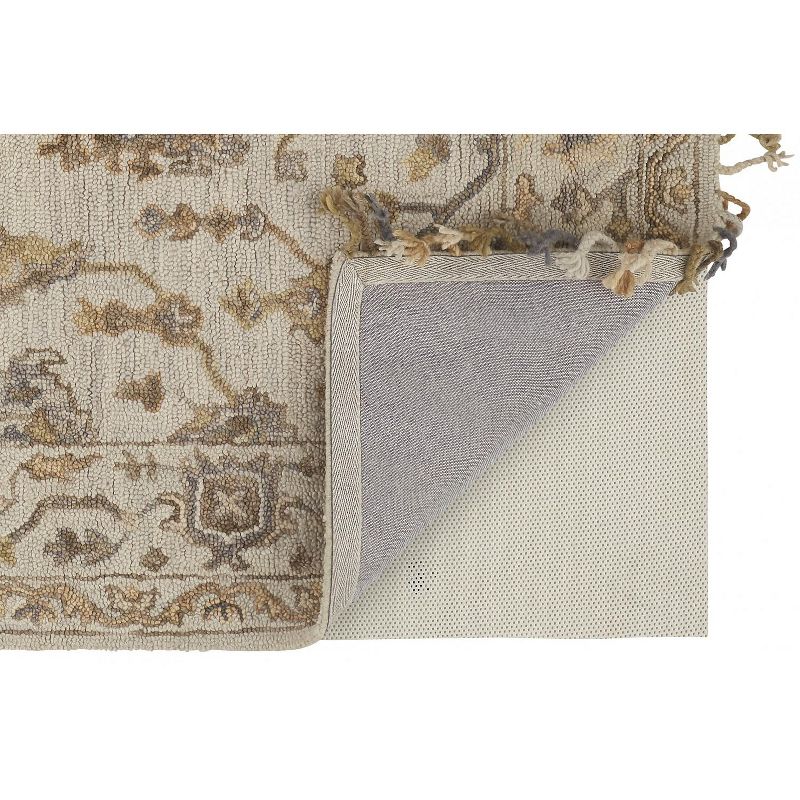 2'6"x8' Runner Hand Made Tufted Medallion Wool Runner Beige - Feizy