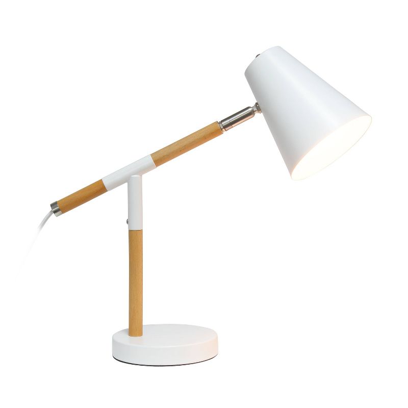Wooden Pivot Desk Lamp White - Simple Designs