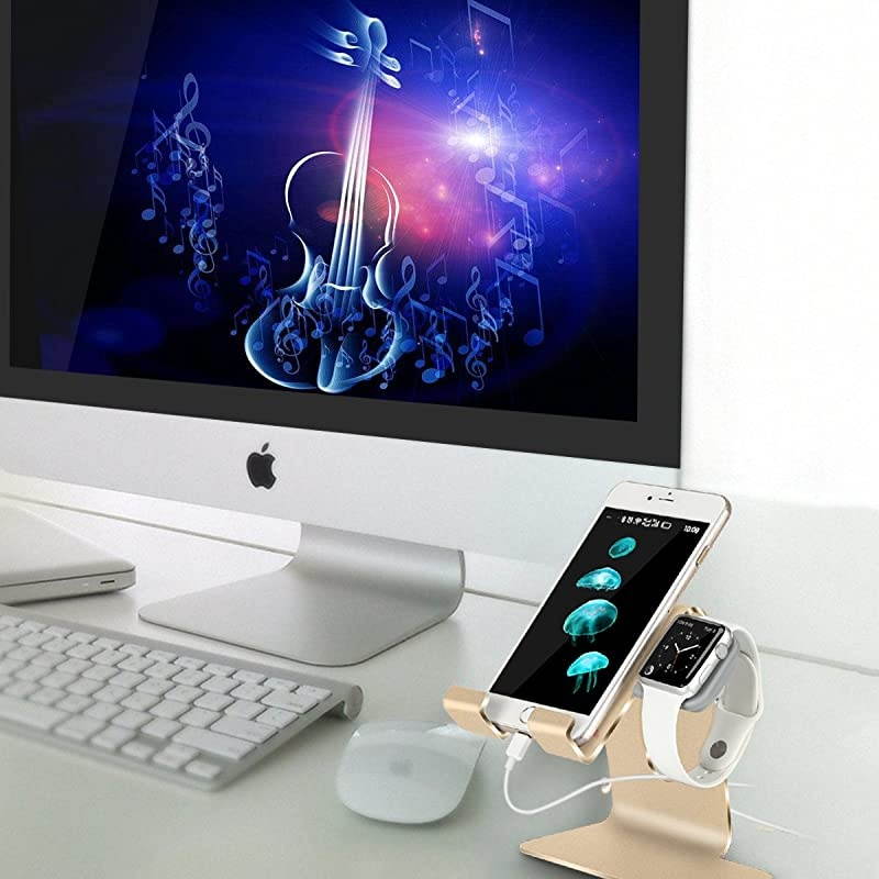 2in1 Charging Stand Compatible with Apple Watch Series 654321 and Apple Watch SE 38mm40mm42mm44mm and iPhoneiPad GoldMust Have Apple Watch Accessories
