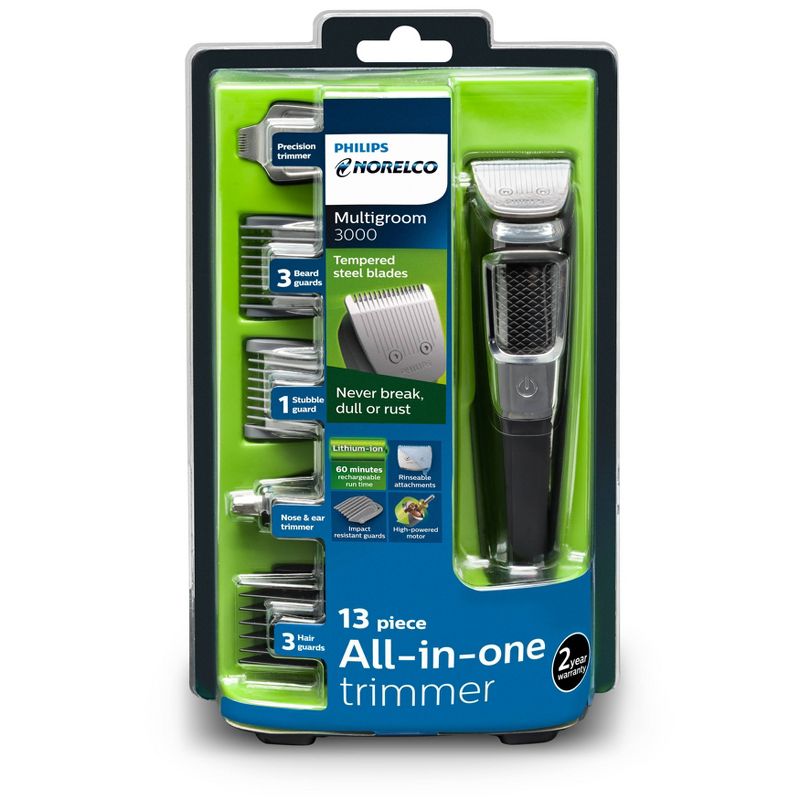 Philips Norelco Series 3000 Multigroom Men's Rechargeable Electric Trimmer - MG3750/60 - 13pc