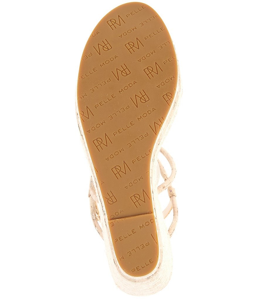Pelle Moda Rio White Washed Cork Espadrille Wedge Sandals