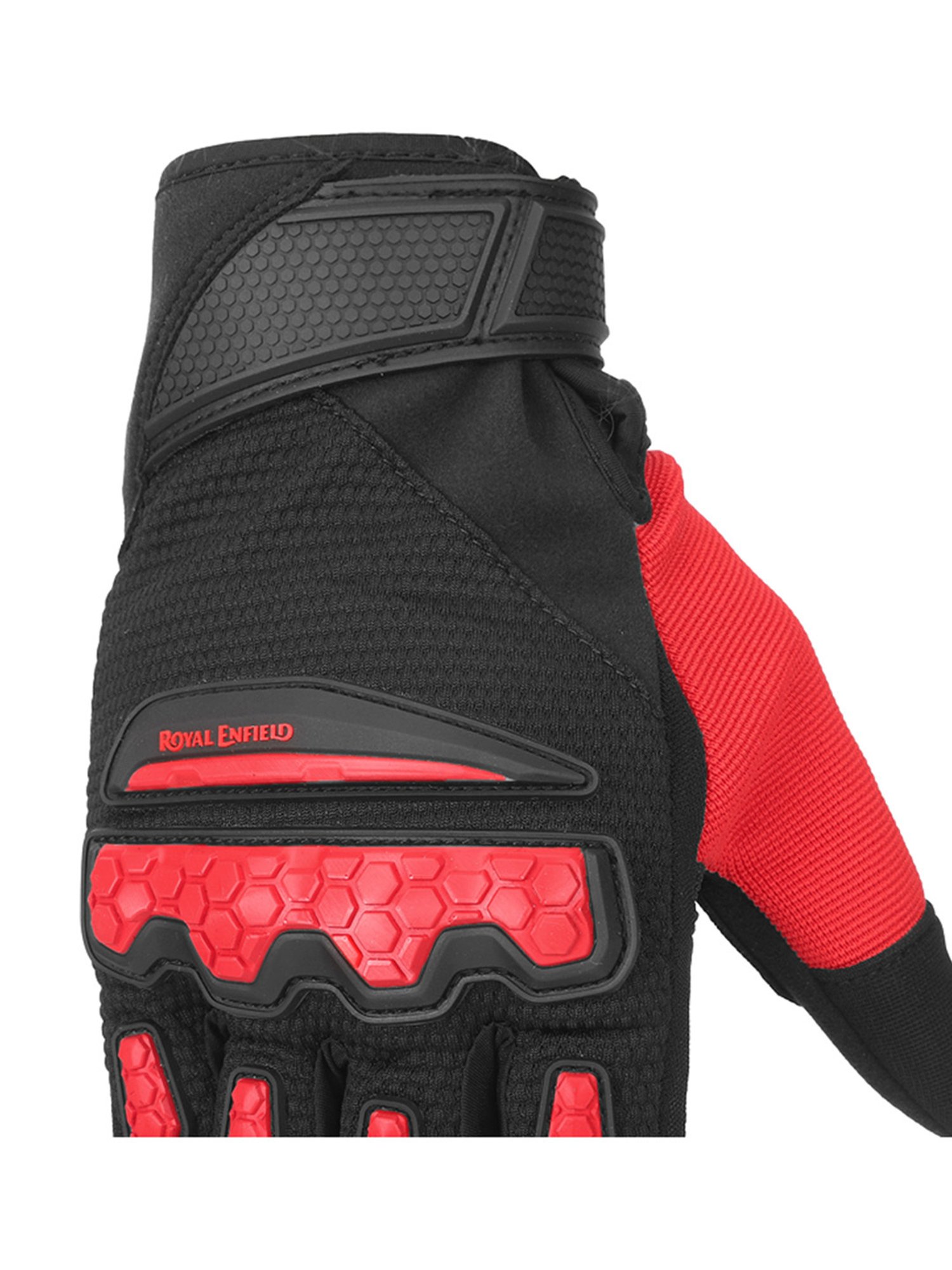 Royal Enfield Red Textured Urban Hustler V2 Riding Gloves - L
