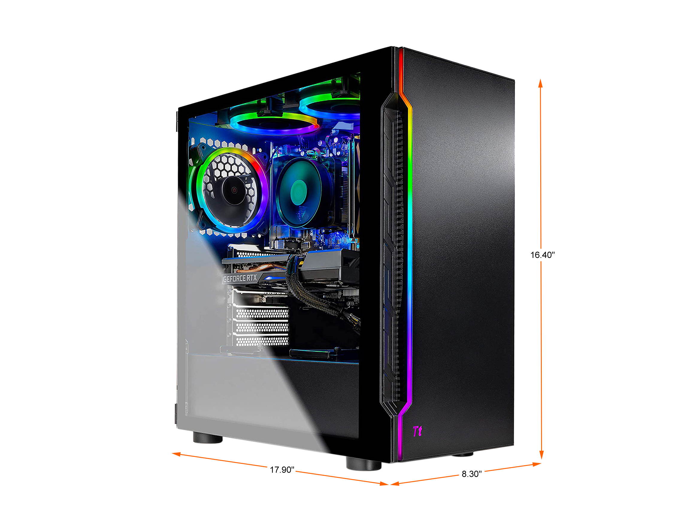 Skytech Shadow 3.0 Gaming Computer PC Desktop - Ryzen 5 3600 3.60 GHz, RTX 3060 12 GB, 1 TB SSD, 16 GB DDR4 3000, B450 MB, RGB Fans, AC WiFi, 600W Gold PSU, Windows 10 Home 64-bit