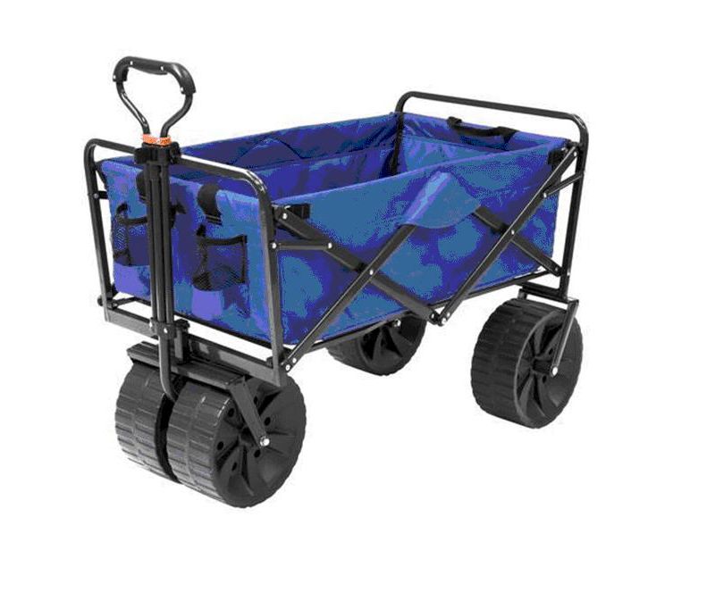 Mac Sports Heavy Duty Collapsible Folding All Terrain Beach Wagon, Red and Grey