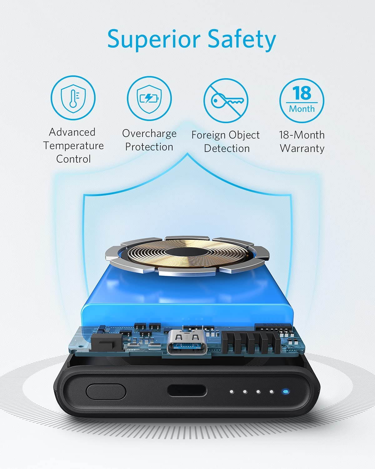 Anker Magnetic Wireless Portable Charger, PowerCore Magnetic 5K Wireless 5,000mAh Power Bank with USB-C Cable, Design for iPhone 12/12 Pro / 12 Pro Max / 12 Mini