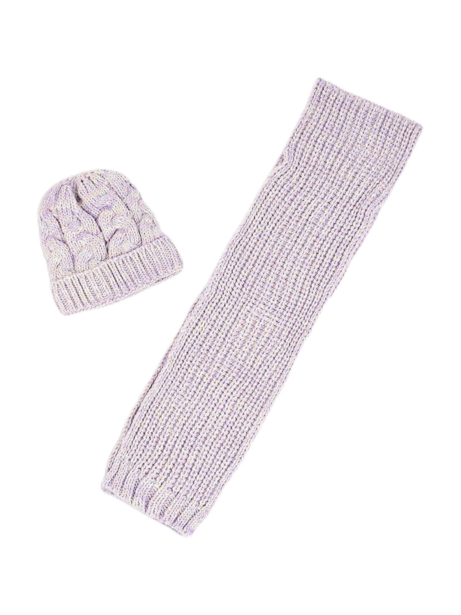 Pantaloons Junior Multicoloured Woven Beanies & Muffler Set