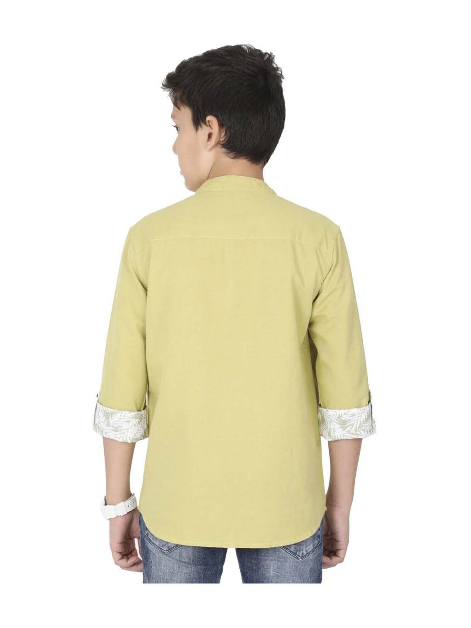 Manet Kids Yellow Regular Fit Shirt