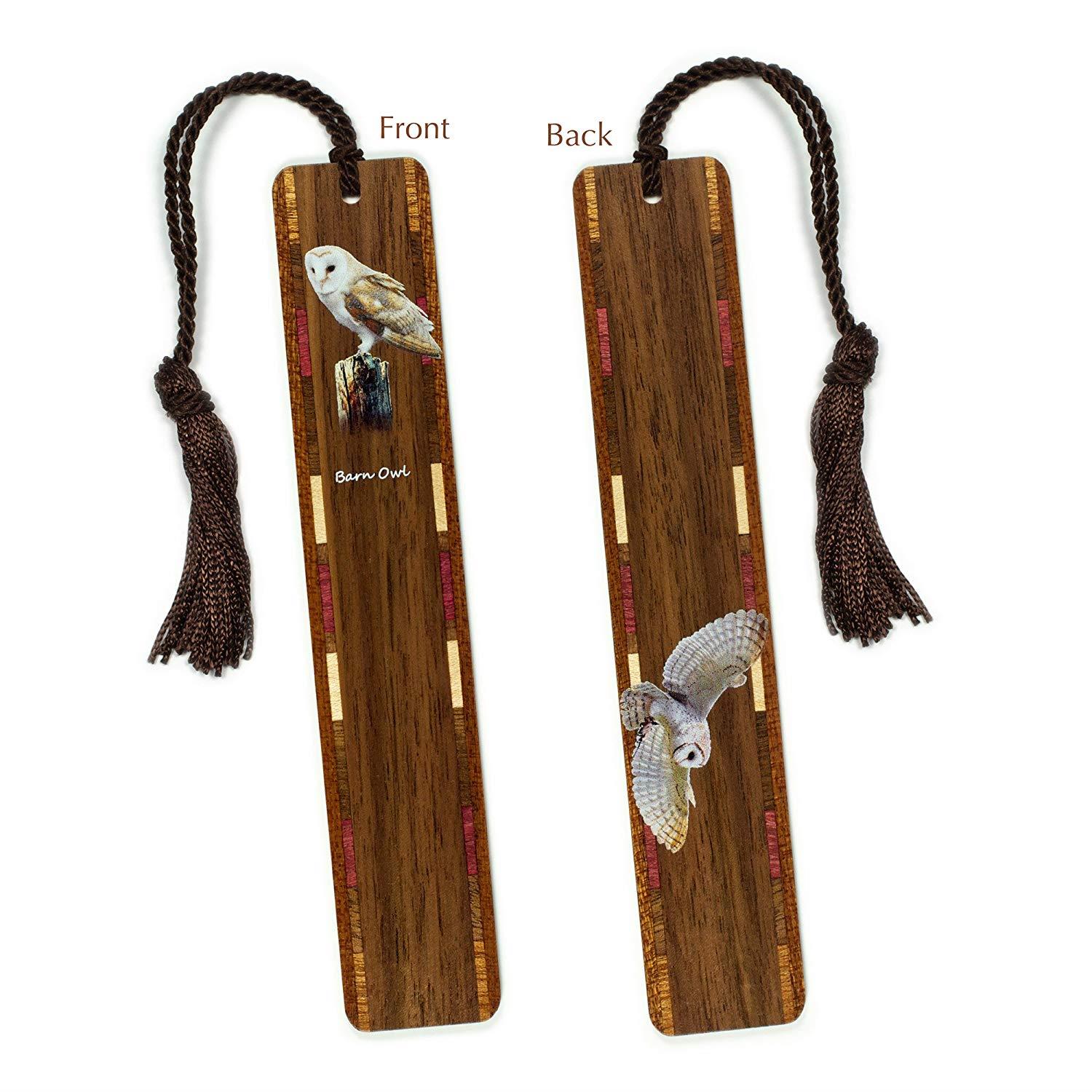 Barn Owl - Owl - Bird - Wooden Bookmark with Tassel