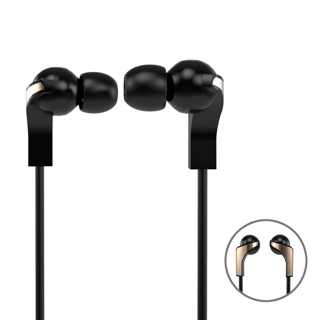 Plior Earphones Earbud in Ear Headphones with Microphone and Volume Control Headset for iPhone for Samsung for Android All 3.5mm Audio Plug Device Black