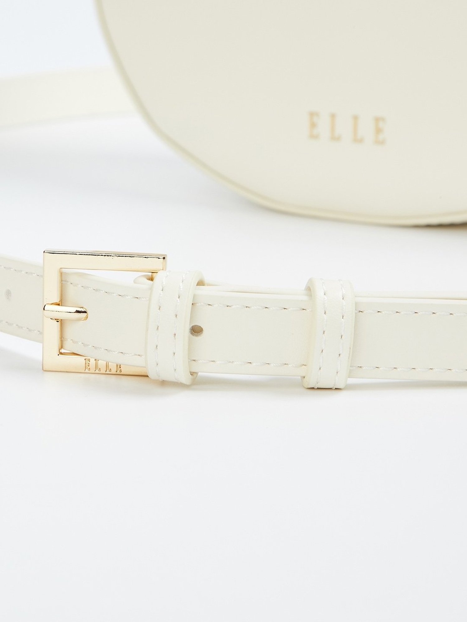 Elle White Textured Sling Handbag