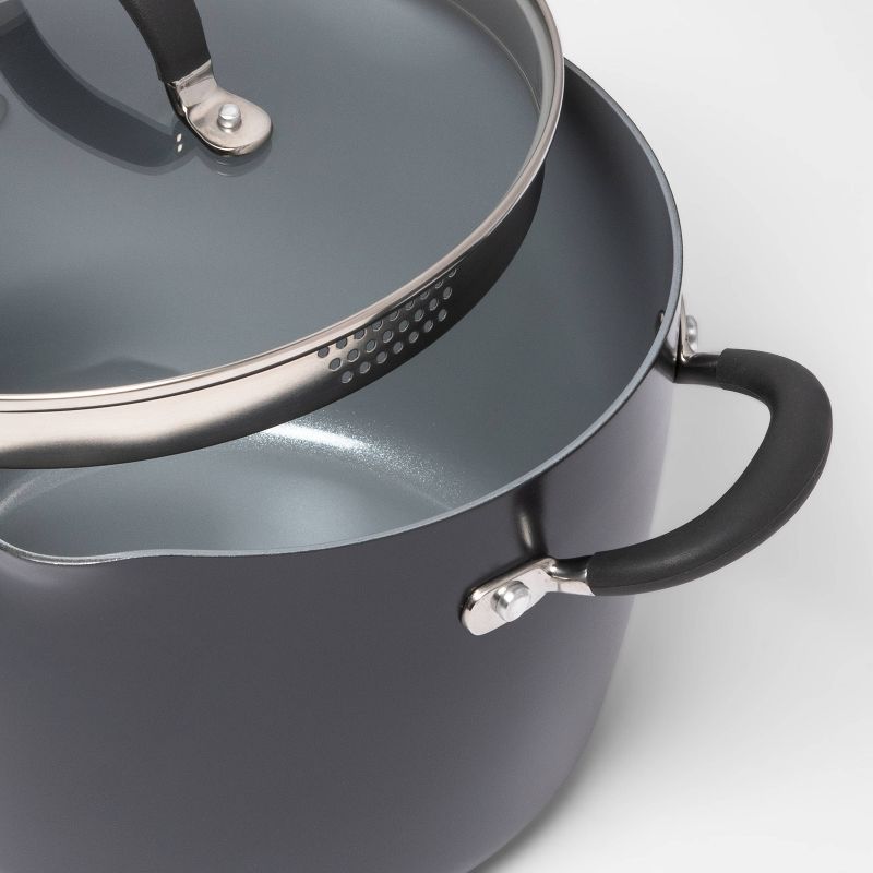 8qt Ceramic Non-Stick Coated Aluminum Stock Pot with Lid - Made By Design™