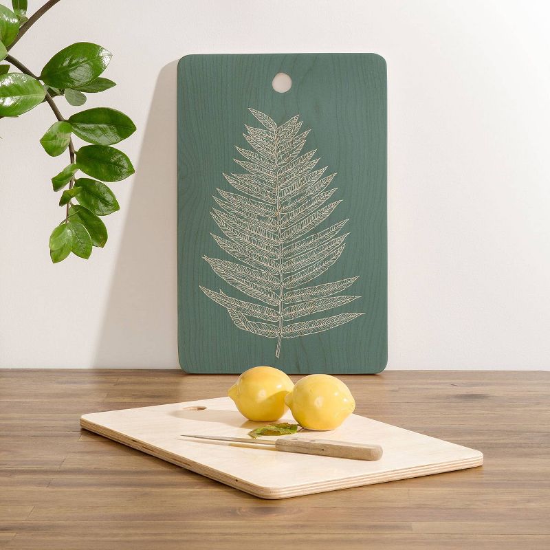 17" Wood June Journal Minimalist Botanical Cutting Board - society6