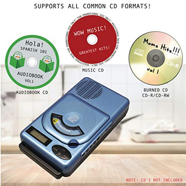 HamiltonBuhl Top-Loading Portable Classroom CD Player with USB and MP3