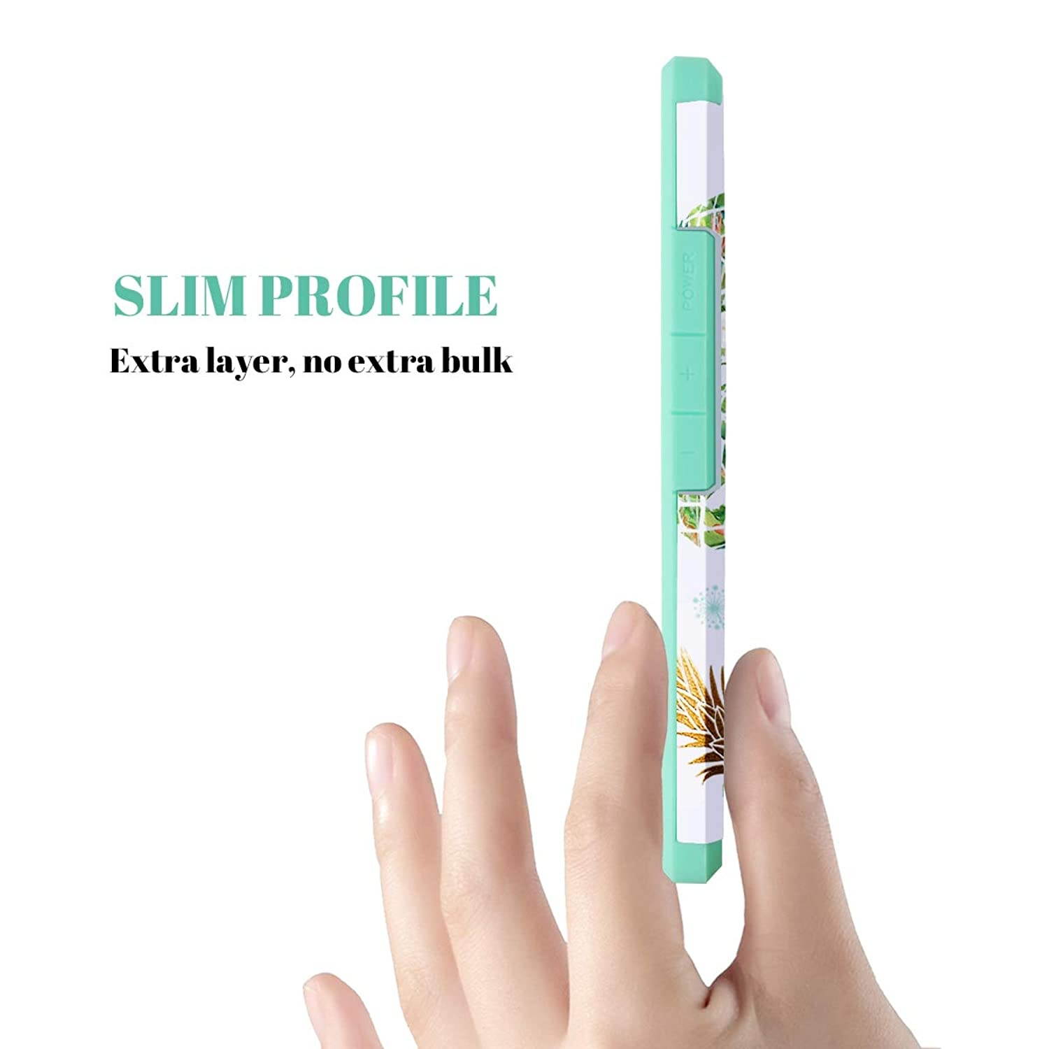 Fingic Google Pixel 3 Case, Pixel 3 Case Pineapple Floral Design Slim Case Hard PC Soft Rubber Anti-Scratch Shockproof Protective Slim Phone Case Cover for Google Pixel 3 (2018) - Mint Green