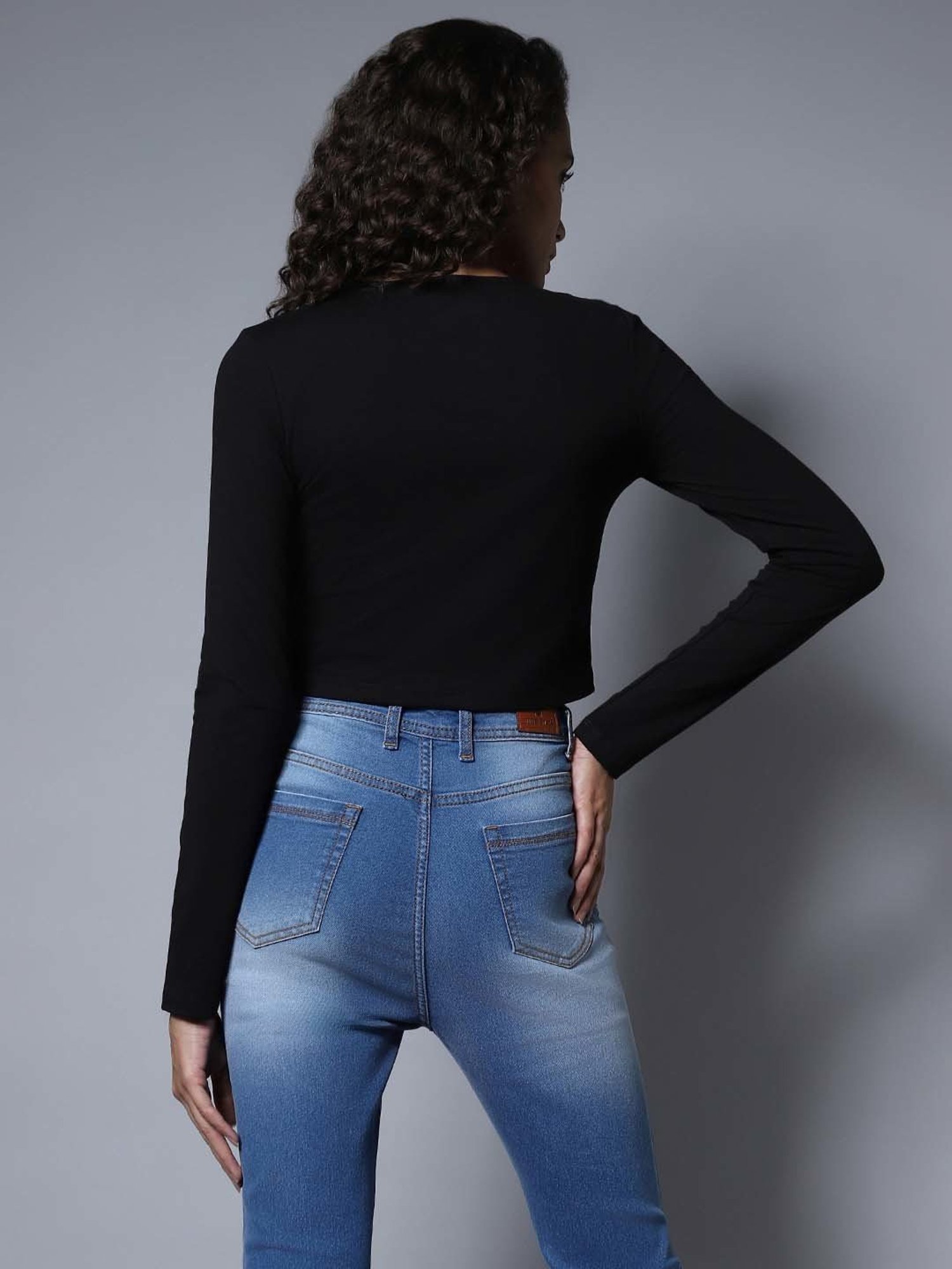 High Star Black Crop Top