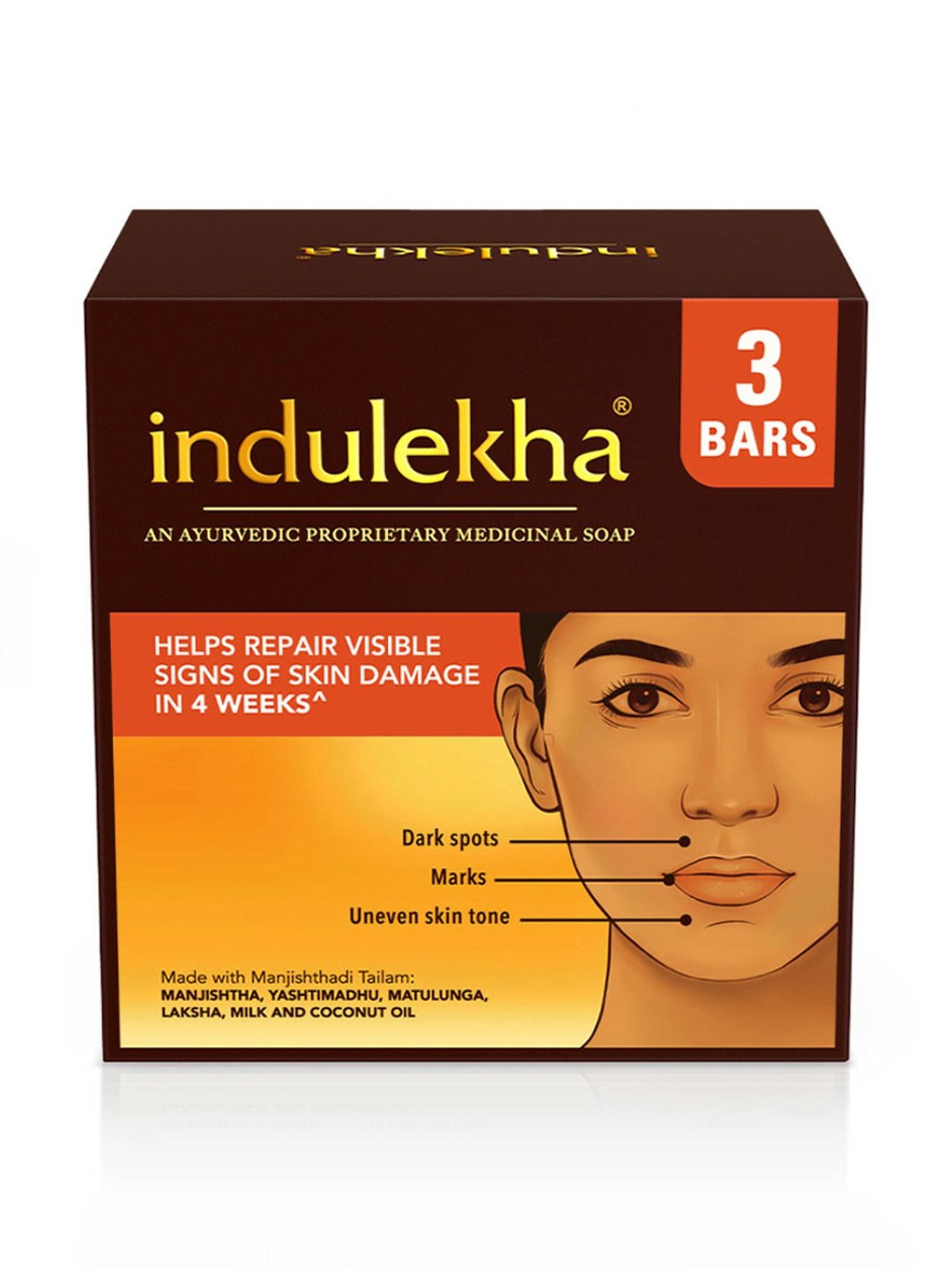 Indulekha Ayurvedic Proprietary Medicinal Soap - Pack of 3
