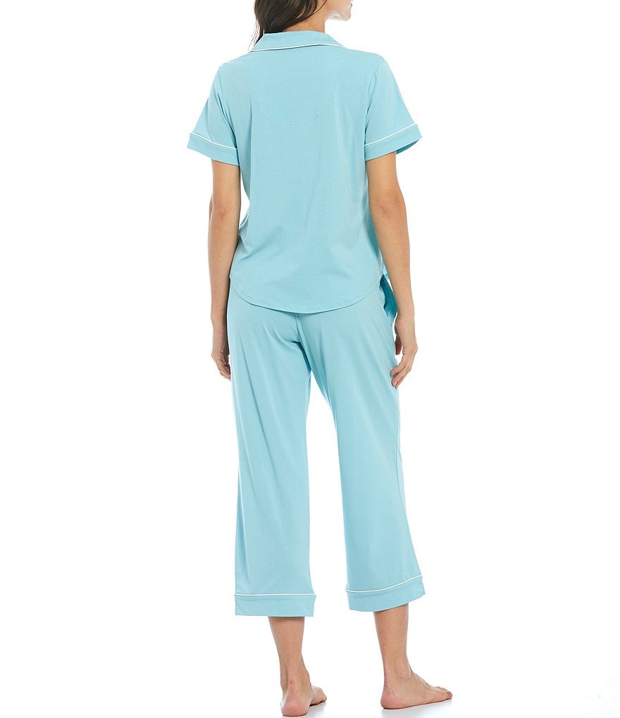 Cabernet Solid Jersey Knit Cropped Coordinating Pajama Set