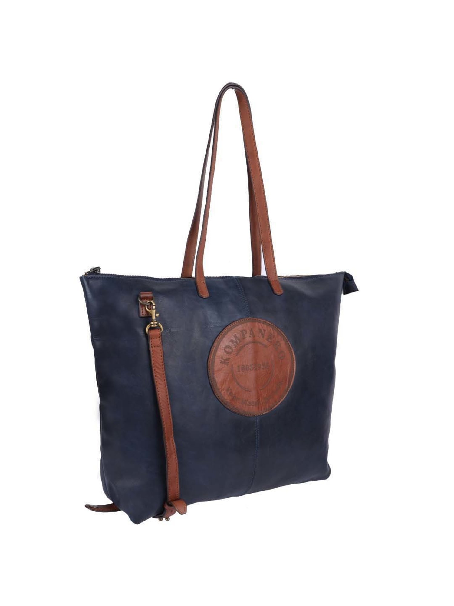 KOMPANERO Navy Solid Large Tote Handbag