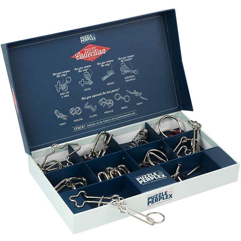 Professor Puzzle Puzzle & Perplex Metal Brain Teaser Puzzle 10 Piece Set