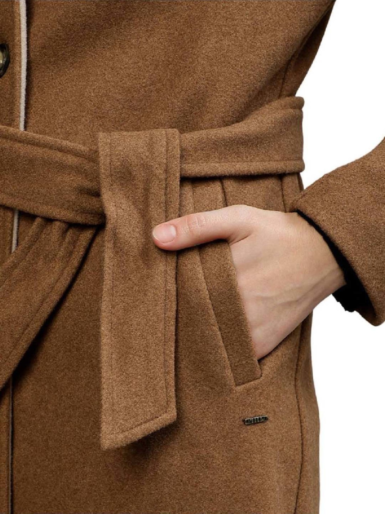 Elle Brown Relaxed Fit Formal Coat