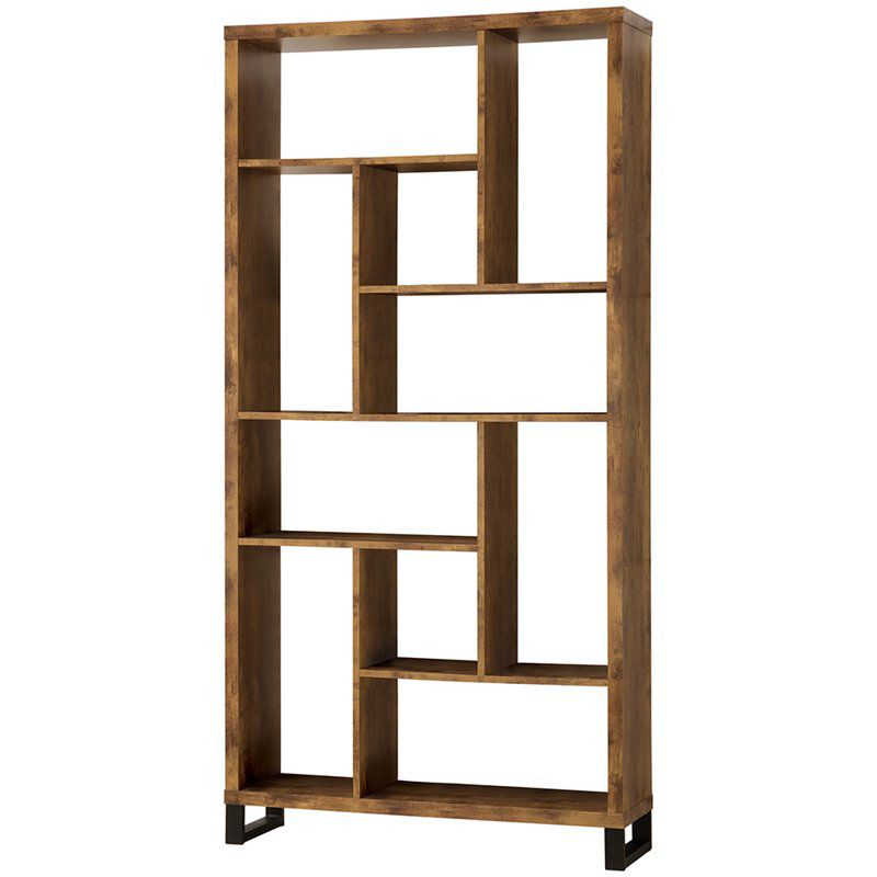 Modern Bookcase in Antique Nutmeg and Black - Pemberly Row
