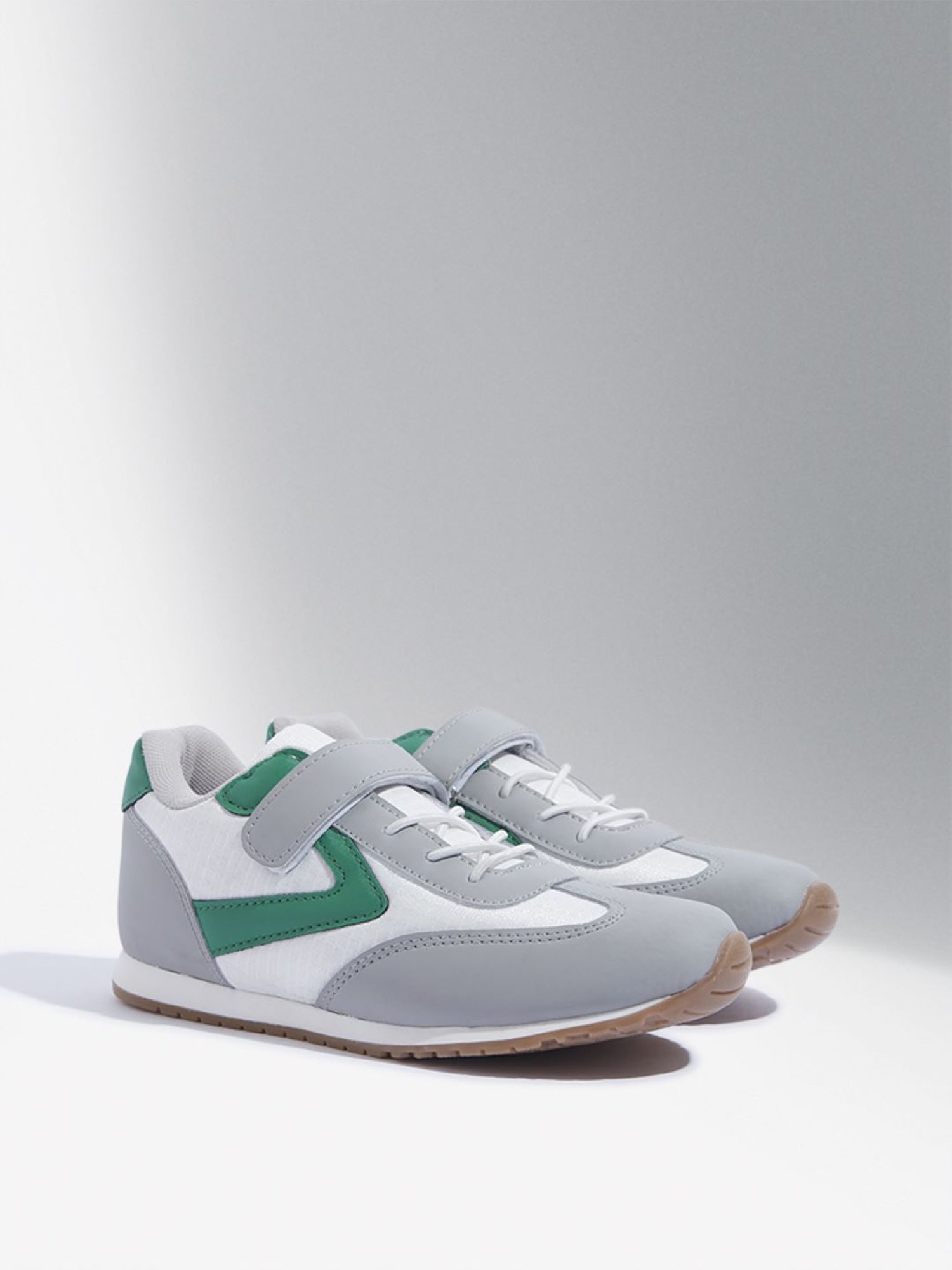 Yellow by Westside Grey Colour-Blocked Velcro Shoes