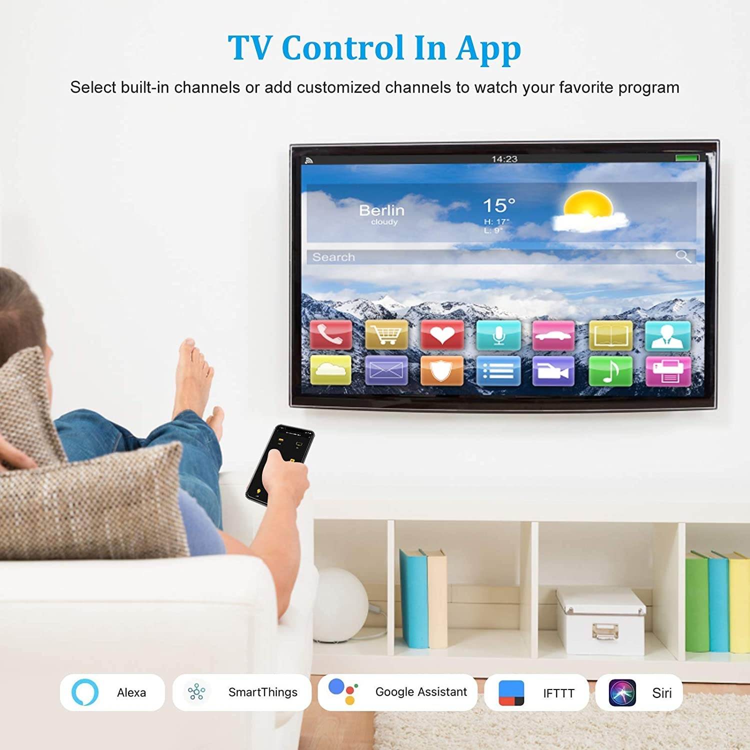 IVY Smart Home Phone Hub-WiFi Universal Remote Control IR Blaster for TV Projector Air Conditioner Fan etc,All IR Control Device,Compatible with Alexa, Google Home, HomePod, IFTTT